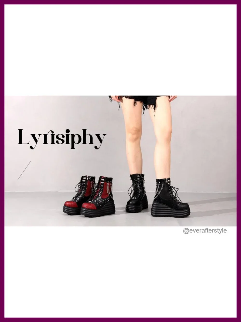 Platform Goth Ankle Boots Women Rave Combat Booties